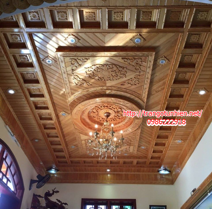 Quy trình thiết kế và thi công trần gỗ tự nhiên cho phòng khách

