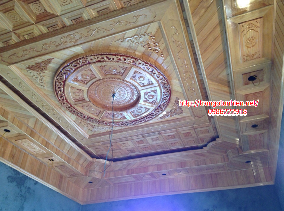 Hình ảnh trần gỗ hải phòng