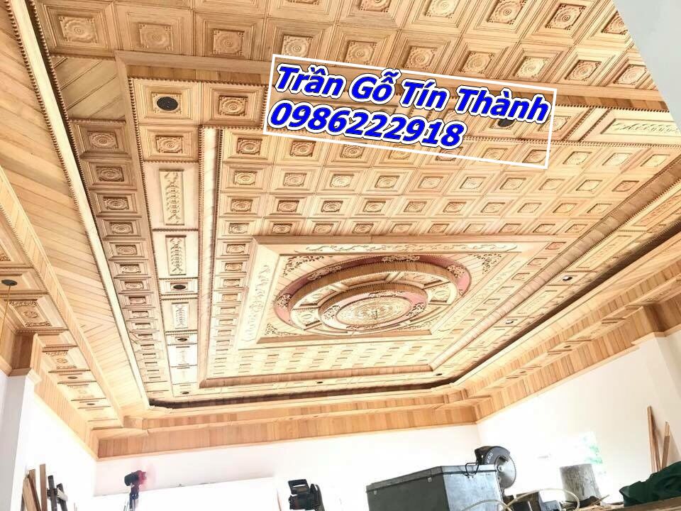 Trần gỗ pơ mu đẹp